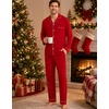 image:imageSWOMOG Christmas Red Pajamas for Men Comfy Cotton Pj Set Button Down Modal Winter Nightwear Long Sleeve Sleepwear Two Piece Lightweight Outfits