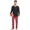 image:imageSWOMOG Couple Christmas Pajamas MEN amp WOMEN Pjs Long Sleeve Top amp Plaid Bottom Soft Sleepwear LoungewearBlack  Red Plaid