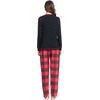 image:imageSWOMOG Couple Christmas Pajamas MEN amp WOMEN Pjs Long Sleeve Top amp Plaid Bottom Soft Sleepwear LoungewearBlack  Red Plaid
