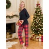 image:imageSWOMOG Couple Christmas Pajamas MEN amp WOMEN Pjs Long Sleeve Top amp Plaid Bottom Soft Sleepwear LoungewearBlack  Red Plaid