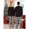 image:imageSWOMOG Couple Christmas Pajamas MEN amp WOMEN Pjs Long Sleeve Top amp Plaid Bottom Soft Sleepwear LoungewearBlack  White