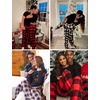 image:imageSWOMOG Couple Christmas Pajamas MEN amp WOMEN Pjs Long Sleeve Top amp Plaid Bottom Soft Sleepwear LoungewearBlack  White