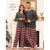 image:imageSWOMOG Couple Christmas Pajamas MEN amp WOMEN Pjs Long Sleeve Top amp Plaid Bottom Soft Sleepwear LoungewearDeep Grey  Red Plaid
