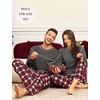 image:imageSWOMOG Couple Christmas Pajamas MEN amp WOMEN Pjs Long Sleeve Top amp Plaid Bottom Soft Sleepwear LoungewearDeep Grey  Red Plaid