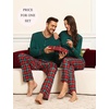image:imageSWOMOG Couple Christmas Pajamas MEN amp WOMEN Pjs Long Sleeve Top amp Plaid Bottom Soft Sleepwear LoungewearEmerald Green