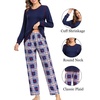 image:imageSWOMOG Couple Christmas Pajamas MEN amp WOMEN Pjs Long Sleeve Top amp Plaid Bottom Soft Sleepwear LoungewearNavy Blue