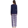 image:imageSWOMOG Couple Christmas Pajamas MEN amp WOMEN Pjs Long Sleeve Top amp Plaid Bottom Soft Sleepwear LoungewearNavy Blue