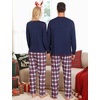 image:imageSWOMOG Couple Christmas Pajamas MEN amp WOMEN Pjs Long Sleeve Top amp Plaid Bottom Soft Sleepwear LoungewearNavy Blue Red Plaid