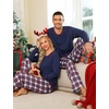 image:imageSWOMOG Couple Christmas Pajamas MEN amp WOMEN Pjs Long Sleeve Top amp Plaid Bottom Soft Sleepwear LoungewearNavy Blue Red Plaid