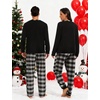 image:imageSWOMOG Couple Matching Pajamas Plaid Long Sleeve Christmas Pjs for Men and Women Soft Warm Loungewear with PocketBlack Grey Grid