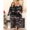 image:imageSWOMOG Couple Pajamas Sets Christmas Matching Long Sleeve Sleepwear Pjs Women amp Men Soft 2 Pieces LoungewearBlack Christmas Tree