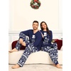 image:imageSWOMOG Couple Pajamas Sets Christmas Matching Long Sleeve Sleepwear Pjs Women amp Men Soft 2 Pieces LoungewearNavy Blue Snowflakes