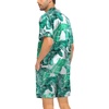 image:imageSWOMOG Couple Satin Matching Pajamas Sets Women amp Men Short Sleeve Sleepwear Silk Button Down Nightwear 2 Pieces LoungewearGreen Leaf