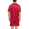 image:imageSWOMOG Couple Satin Matching Pajamas Sets Women amp Men Short Sleeve Sleepwear Silk Button Down Nightwear 2 Pieces LoungewearRed