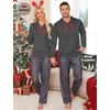 image:imageSWOMOG Couples Christmas Matching Pajamas Set Women amp Men Long Sleeve Sleepwear Hooded Top Plaid Pants Pjs with PocketsDeep Grey