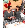 image:imageSWOMOG Couples Pajamas Set Women amp Men Long Sleeve Sleepwear Pjs Top Plaid Pants Loungewear Set with PocketsDeep Pure Grey