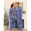 image:imageSWOMOG Couples Pajamas Womens ampMens Matching Pajamas Set Silk Satin Pj Set Long Sleeve Button Down Sleepwear 2 Pcs LoungewearChristmas Polar Bear