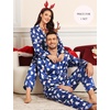 image:imageSWOMOG Couples Pajamas Womens ampMens Matching Pajamas Set Silk Satin Pj Set Long Sleeve Button Down Sleepwear 2 Pcs LoungewearChristmas Polar Bear