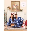 image:imageSWOMOG Couples Pajamas Womens ampMens Matching Pajamas Set Silk Satin Pj Set Long Sleeve Button Down Sleepwear 2 Pcs LoungewearChristmas Polar Bear