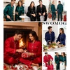 image:imageSWOMOG Couples Satin Pajamas Set 2PCS Pjs Sets Long Sleeve amp Pants Sleepwear Button Down Double Piping Loungewear with PocketDeep Navy Blue