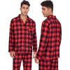 image:imageSWOMOG Family Christmas Matching Pajamas Set Long Sleeve Plaid Pajamas for Women Pjs Set Soft 2 PCS Loungewear Red Plaid XL