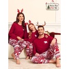 image:imageSWOMOG Family Christmas Matching Pajamas Set WomenMenKids Modal Pajama 2 PCS Long Sleeve Sleepwear Sets with Pockets Kids Red Bear 120 CM