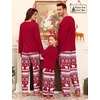 image:imageSWOMOG Family Christmas Matching Pajamas Set WomenMenKids Modal Pajama 2 PCS Long Sleeve Sleepwear Sets with Pockets Kids Red Bear 160 CM
