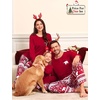 image:imageSWOMOG Family Christmas Matching Pajamas Set WomenMenKids Modal Pajama 2 PCS Long Sleeve Sleepwear Sets with Pockets Kids Red Bear 160 CM