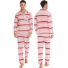 image:imageSWOMOG Family Christmas Pajamas Set Women amp Men Long Sleeve Pj Set Party Sleepwear ButtonDown Loungewear Set Women White with Flower Deer Small