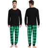 image:imageSWOMOG Family Christmas Pjs Matching Sets Christmas Pajamas for Family Xmas Jammies Set Christmas Holiday Sleepwear Women and Men Green Black Plaid XLarge