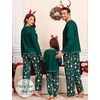 image:imageSWOMOG Family Matching Christmas Pajamas Set Holiday Sleepwear Long Sleeves Pjs for WomenCozy Xmas Pajamas Green Santa Claus Medium