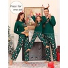 image:imageSWOMOG Family Matching Christmas Pajamas Set Holiday Sleepwear Long Sleeves Pjs for WomenCozy Xmas Pajamas Green Santa Claus Medium