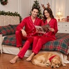 image:imageSWOMOG Family Matching Pajamas Set 2Piece Silk Satin Sleepwear LoungewearRed