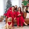 image:imageSWOMOG Family Matching Pajamas Set 2Piece Silk Satin Sleepwear LoungewearRed