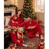 image:imageSWOMOG Family Pajamas Set Christmas Matching Pjs Long Sleeve Festival Party Nightwear Xmas Button Down Sleepwear Red