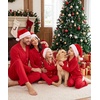 image:imageSWOMOG Family Pajamas Set Christmas Matching Pjs Long Sleeve Festival Party Nightwear Xmas Button Down Sleepwear Red