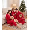 image:imageSWOMOG Family Pajamas Set Christmas Matching Pjs Long Sleeve Festival Party Nightwear Xmas Button Down Sleepwear Red