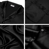 image:imageSWOMOG Men Pajamas Matching Pajamas Set Silk Satin Pj Long Sleeve Button Down Sleepwear 2 Pcs LoungewearBlack