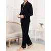 image:imageSWOMOG Men Pajamas Sets Long Sleeve Modal Sleepwear TwoPiece Soft PJs Sets Loungewear with Long PantsBlack