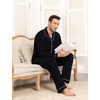 image:imageSWOMOG Men Pajamas Sets Long Sleeve Modal Sleepwear TwoPiece Soft PJs Sets Loungewear with Long PantsBlack