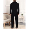 image:imageSWOMOG Men Pajamas Sets Long Sleeve Modal Sleepwear TwoPiece Soft PJs Sets Loungewear with Long PantsBlack