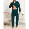 image:imageSWOMOG Men Pajamas Sets Long Sleeve Modal Sleepwear TwoPiece Soft PJs Sets Loungewear with Long PantsChristmas Green