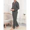 image:imageSWOMOG Men Pajamas Sets Long Sleeve Modal Sleepwear TwoPiece Soft PJs Sets Loungewear with Long PantsDark Gray