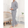 image:imageSWOMOG Men Pajamas Sets Long Sleeve Modal Sleepwear TwoPiece Soft PJs Sets Loungewear with Long PantsGrey