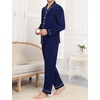 image:imageSWOMOG Men Pajamas Sets Long Sleeve Modal Sleepwear TwoPiece Soft PJs Sets Loungewear with Long PantsNavy Blue