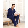 image:imageSWOMOG Men Pajamas Sets Long Sleeve Modal Sleepwear TwoPiece Soft PJs Sets Loungewear with Long PantsNavy Blue