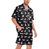 image:imageSWOMOG Men Satin Silk Pajamas Sets Short Sleeve Sleepwear ButtonDown PJs Sets TwoPieces Loungewear with PocketsBlack and White