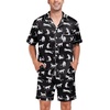 image:imageSWOMOG Men Satin Silk Pajamas Sets Short Sleeve Sleepwear ButtonDown PJs Sets TwoPieces Loungewear with PocketsBlack and White