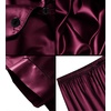 image:imageSWOMOG Men Satin Silk Pajamas Sets Short Sleeve Sleepwear ButtonDown PJs Sets TwoPieces Loungewear with PocketsDark Wine Red