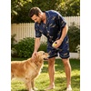 image:imageSWOMOG Men Silk Pajama Set Short Sleeve Satin PJs Sets 2 Piece Button Down Sleepwear Soft Summer Loungewear with PocketsNavy Blue Leopard